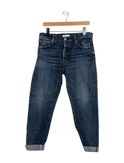 Pre-owned Moussy Mid-rise Straight Leg Jeans In Blue