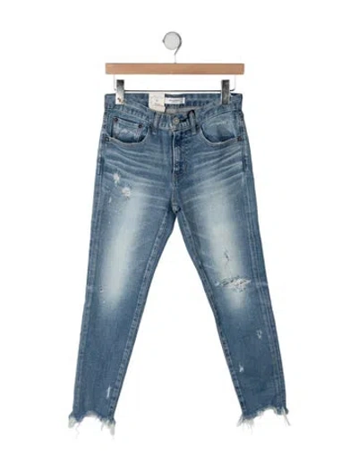 Pre-owned Moussy Mid-rise Straight Leg Jeans In Blue
