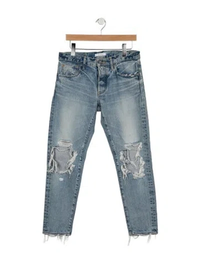 Pre-owned Moussy Mid-rise Straight Leg Jeans In Blue