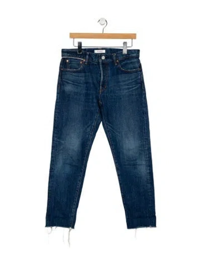 Pre-owned Moussy Mid-rise Straight Leg Jeans In Blue