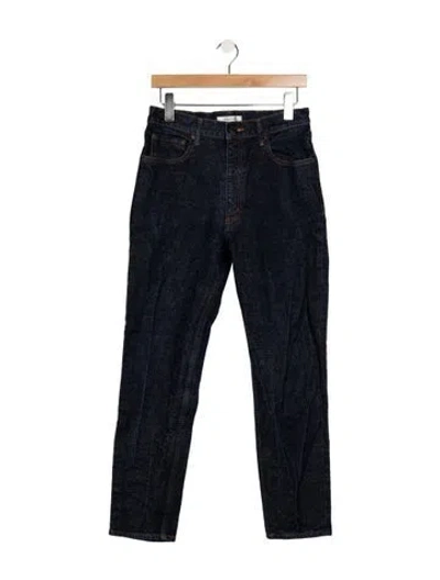 Pre-owned Moussy Mid-rise Straight Leg Jeans In Blue