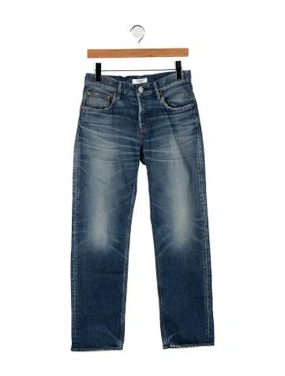 Pre-owned Moussy Mid-rise Straight Leg Jeans In Blue
