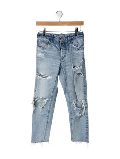 Pre-owned Moussy Mid-rise Straight Leg Jeans In Blue