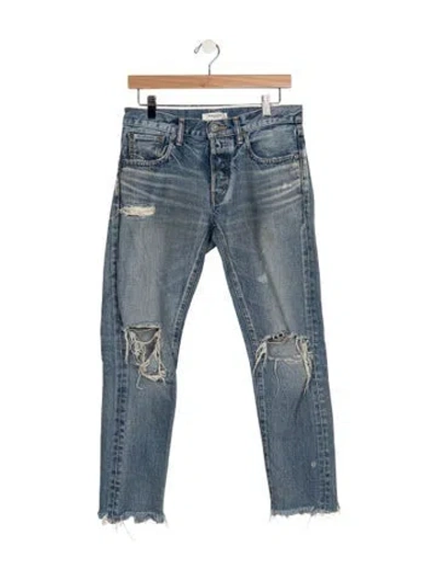 Pre-owned Moussy Mid-rise Straight Leg Jeans In Blue