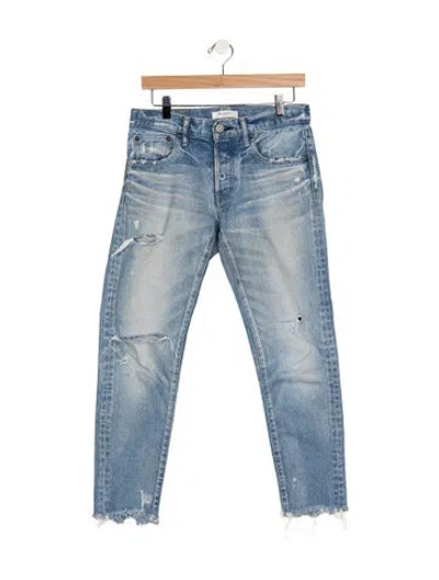 Pre-owned Moussy Mid-rise Straight Leg Jeans In Blue