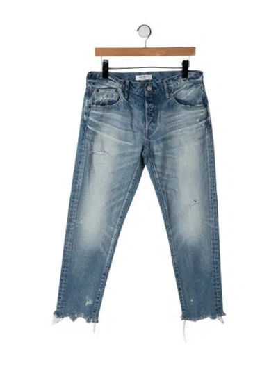 Pre-owned Moussy Mid-rise Straight Leg Jeans In Blue