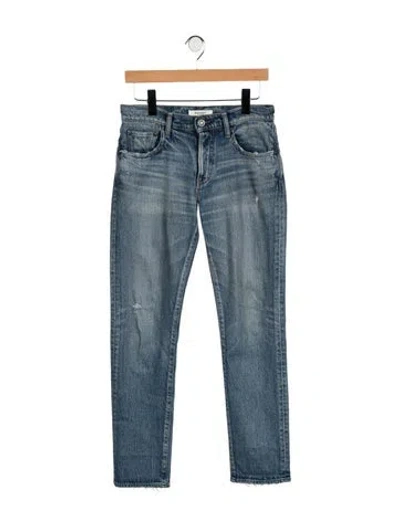 Pre-owned Moussy Mid-rise Straight Leg Jeans In Blue