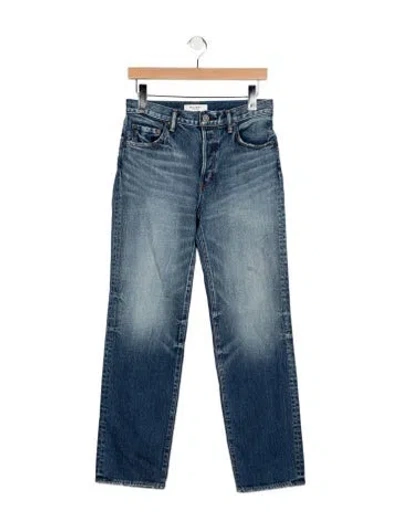 Pre-owned Moussy Mid-rise Straight Leg Jeans In Blue