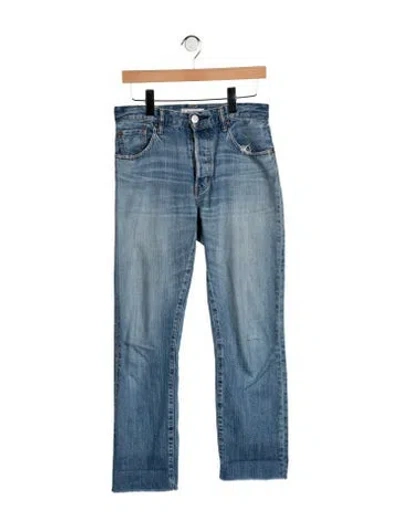Pre-owned Moussy Mid-rise Straight Leg Jeans In Blue
