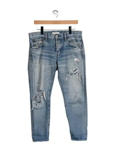 Pre-owned Moussy Mid-rise Straight Leg Jeans In Blue