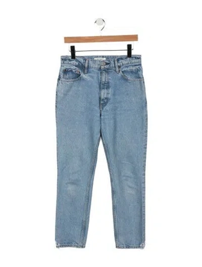 Pre-owned Moussy Mid-rise Straight Leg Jeans In Blue