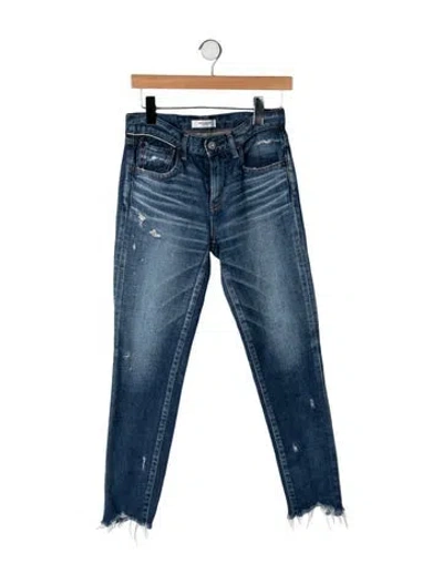 Pre-owned Moussy Mid-rise Straight Leg Jeans In Blue