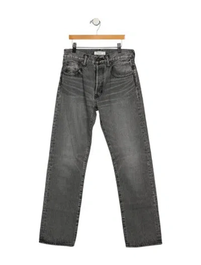 Pre-owned Moussy Mid-rise Straight Leg Jeans In Gray