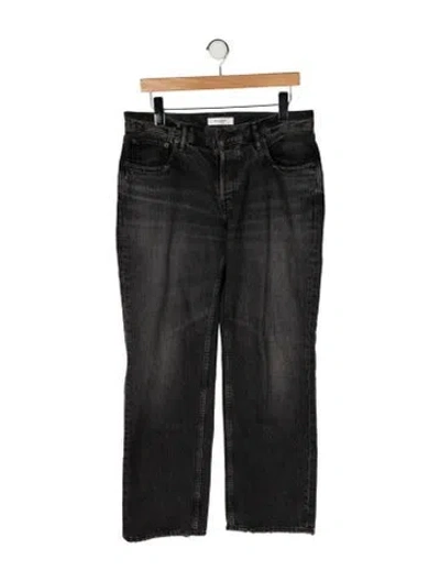 Pre-owned Moussy Mid-rise Straight Leg Jeans In Gray