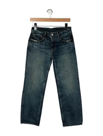Pre-owned Moussy Mid-rise Straight Leg Jeans In Green