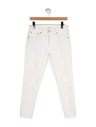 Pre-owned Moussy Mid-rise Straight Leg Jeans In Neutral