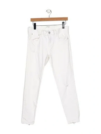 Pre-owned Moussy Mid-rise Straight Leg Jeans In White