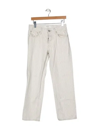 Pre-owned Moussy Mid-rise Straight Leg Jeans In White
