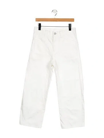 Pre-owned Moussy Mid-rise Straight Leg Jeans In White