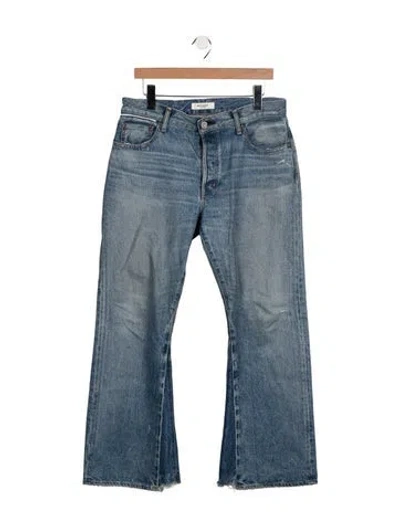 Pre-owned Moussy Mid-rise Wide Leg Jeans In Blue