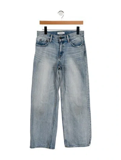 Pre-owned Moussy Mid-rise Wide Leg Jeans In Blue