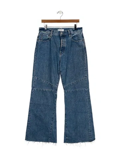 Pre-owned Moussy Mid-rise Wide Leg Jeans In Blue