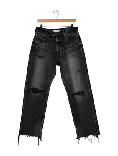 Pre-owned Moussy Mid-rise Wide Leg Jeans In Gray