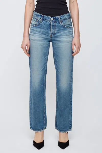 Moussy Millsboro Straight Low Jeans In Blue