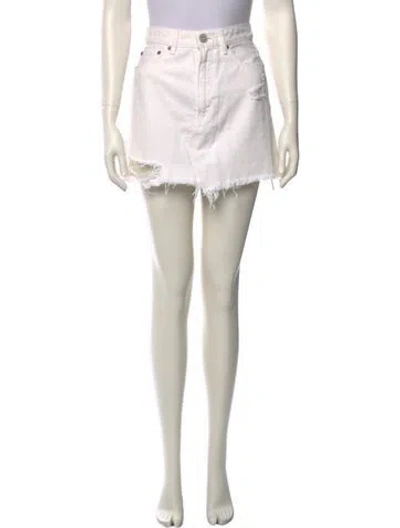 Pre-owned Moussy Mini Skirt In White