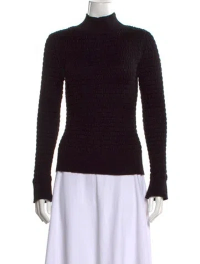 Pre-owned Moussy Mock Neck Sweater In Black