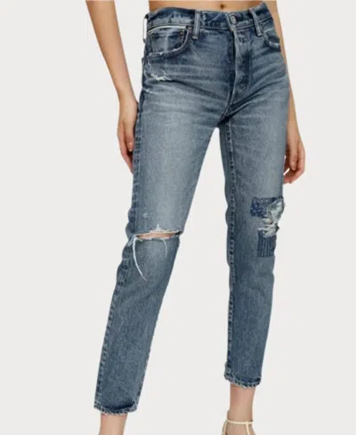 Moussy Monroe Tapered Jeans In Blue