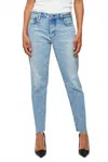 Moussy Montura Mid-rise Tapered Jeans In Light Blue In Blue