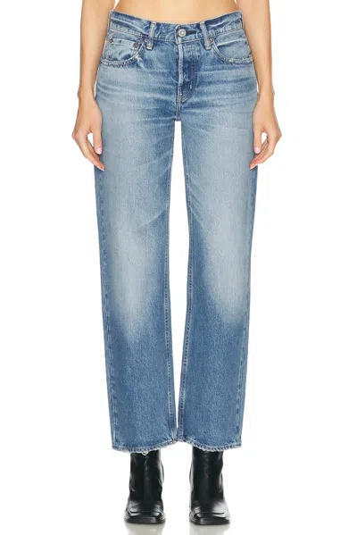 Moussy Mv Cheval Straight Low Jeans In Light Blue