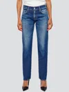 Moussy Mv Moonachie Slim Straight Jeans In Dark Blue In Blue