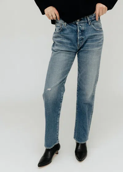 Moussy Nichols Straight Jeans In Light Blue