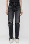 MOUSSY ODESSA WIDE STRAIGHT JEAN IN BLACK
