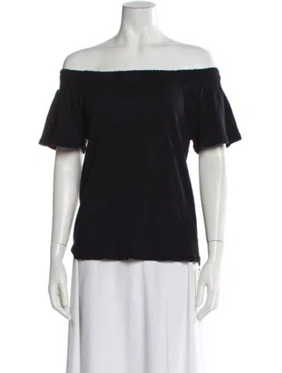 Pre-owned Moussy Off-the-shoulder Short Sleeve Top In Black