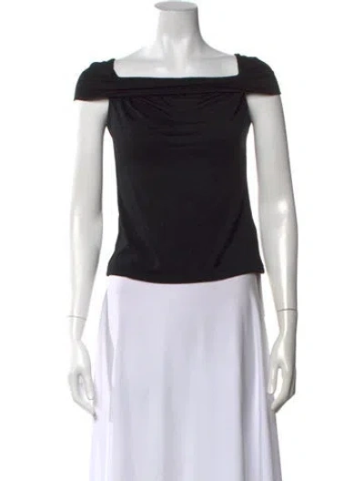 Pre-owned Moussy Off-the-shoulder Short Sleeve Top In Black
