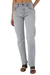 Moussy Panaca Straight Jeans In Light Black In Multi
