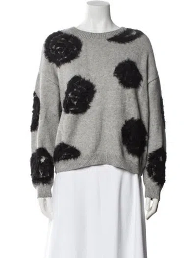 Pre-owned Moussy Patterned Crew Neck Sweater In Gray