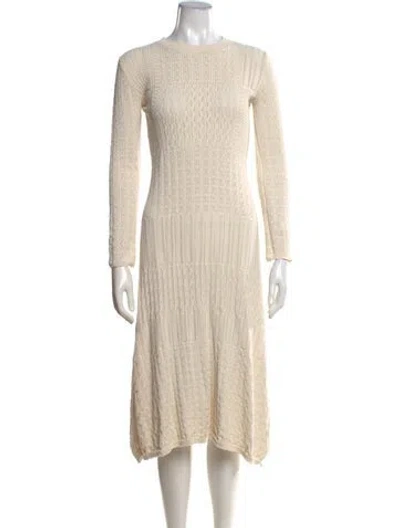 Pre-owned Moussy Patterned Midi Length Dress In Neutral