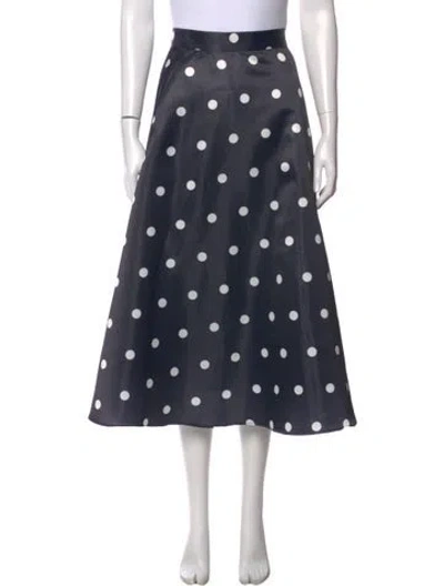 Pre-owned Moussy Polka Dot Print Midi Length Skirt In Blue