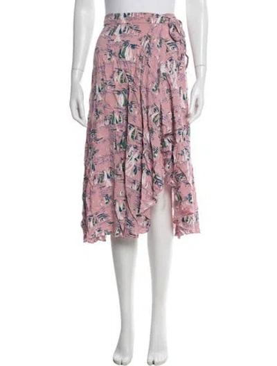 Pre-owned Moussy Printed Midi Length Skirt In Pink
