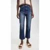 Moussy Rhode Cropped Flare Hi-rise Jeans In Dark Blue