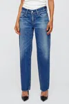 Moussy Ridgefield Straight Jeans In Blue In Blue