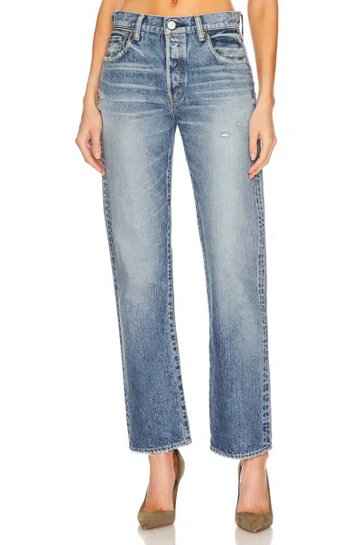 Moussy Ridgemont Straight Leg Jeans In Blue