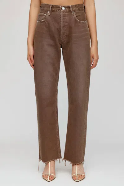 Moussy Romulus Wide Straight Jean In Brown