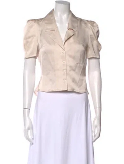 Pre-owned Moussy Short Sleeve Blouse In Neutral