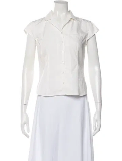 Pre-owned Moussy Short Sleeve Button-up Top In Neutral