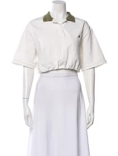 Pre-owned Moussy Short Sleeve Crop Top In White